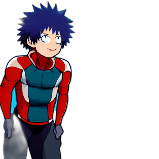 jacket, anime, cartoon, pixel art, concept art, outer space, blue, red transparent PNG cut-out