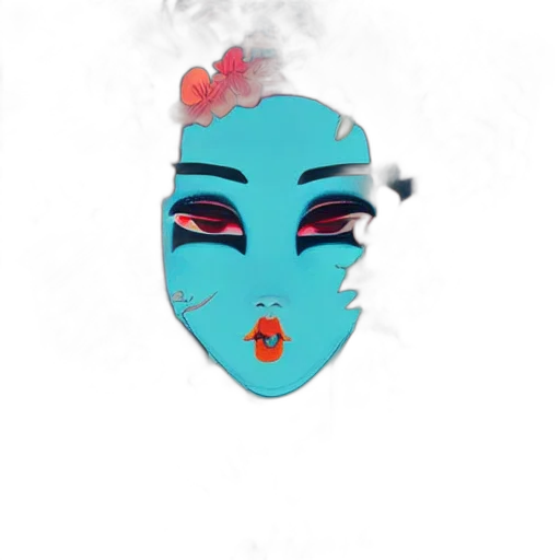 mask, face, crown, creature, watercolor, concept art, cartoon, fantasy art transparent PNG cut-out