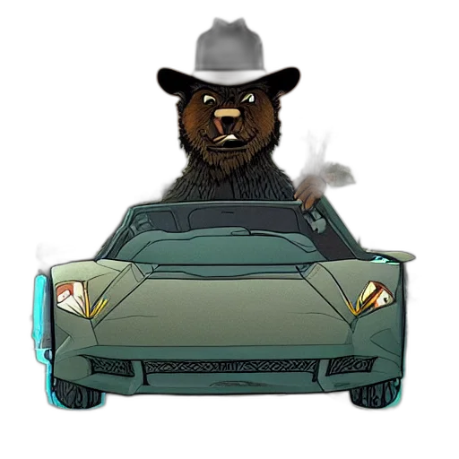 car, animal, hat, concept art transparent PNG cut-out