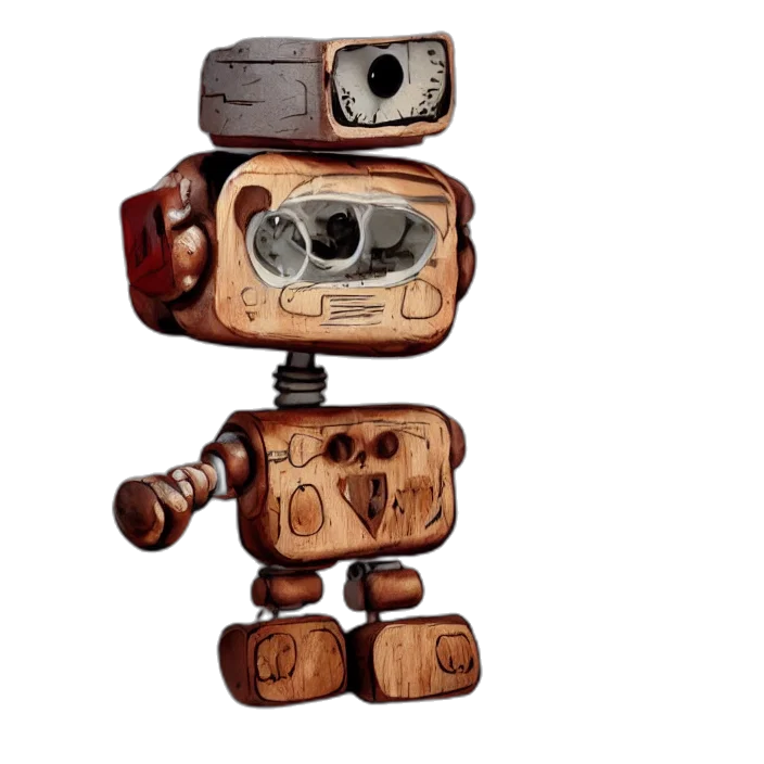 robot, concept art, 3d render, pixel art transparent PNG cut-out