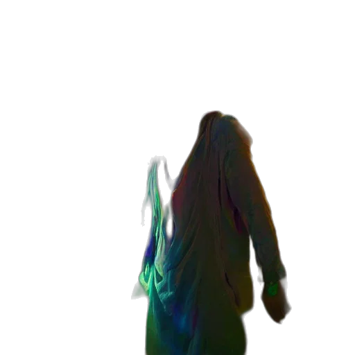 jacket, dress, staff, creature transparent PNG cut-out