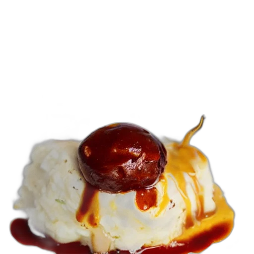 food, crown, photorealistic, 3d render, sundae, made, mashed, potatoes transparent PNG cut-out