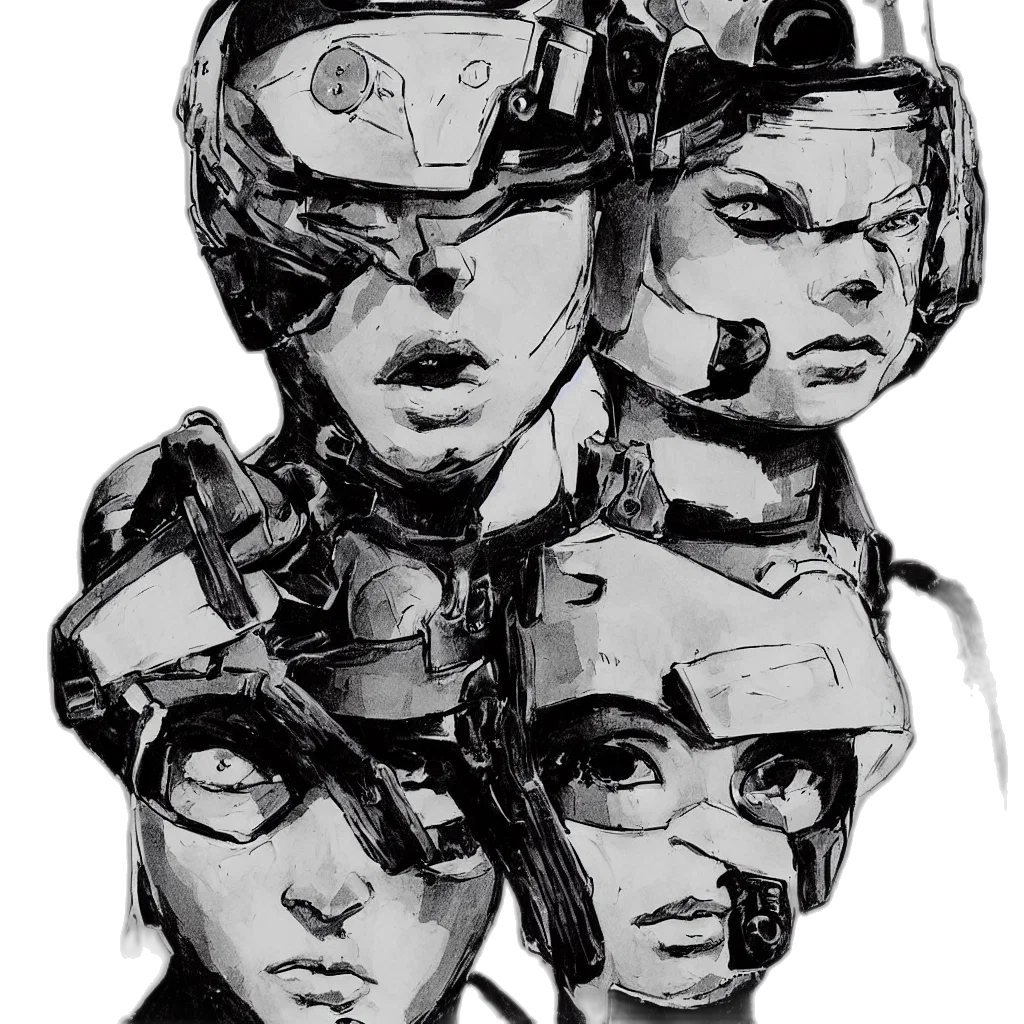 robot, mask, face, comic book art transparent PNG cut-out