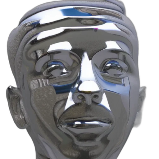 mask, face, robot, crown, 3d render, vaporwave, concept art, photorealistic transparent PNG cut-out