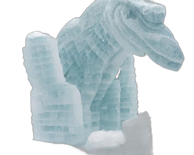 dragon, creature, animal, furniture, vaporwave, 3d render, concept art, snow transparent PNG cut-out