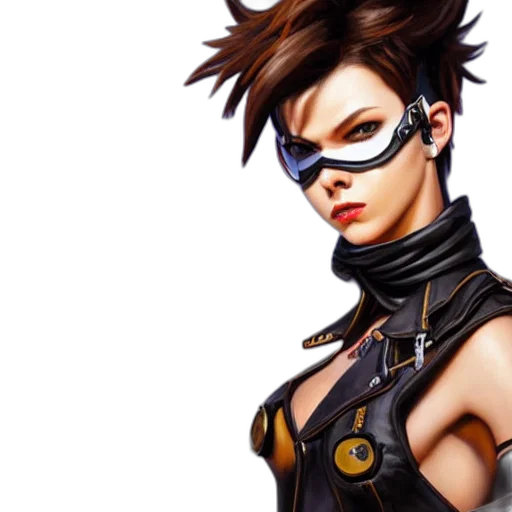 concept art, cyberpunk, comic book art, 3d render, oil, painting, punk, tracer transparent PNG cut-out