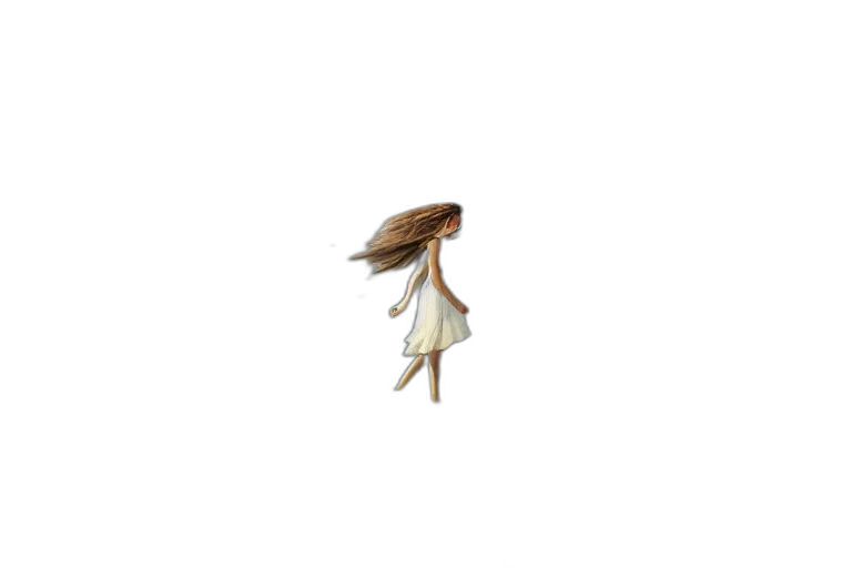 hat, hair, dress, umbrella, pixel art, concept art, 3d render, fantasy art transparent PNG cut-out