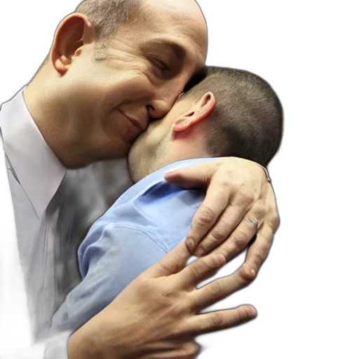 benjamin, netanyahu, kissing, naftali transparent PNG cut-out