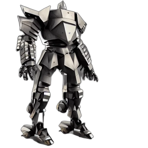 robot, 3d render, concept art, fantasy art, armored, knight, mech, full transparent PNG cut-out