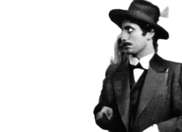 hat, face, staff, daguerrotype transparent PNG cut-out