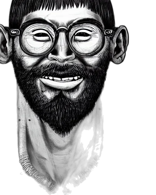face, cartoon, pencil sketch, photorealistic transparent PNG cut-out