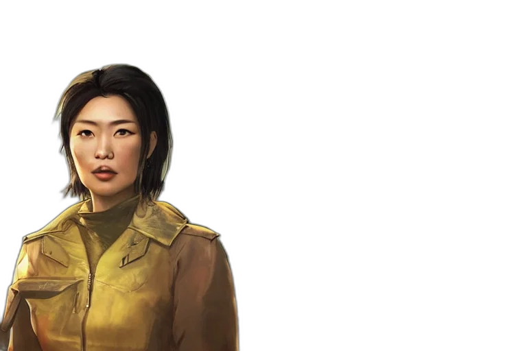 jacket, staff, face, weapon transparent PNG cut-out