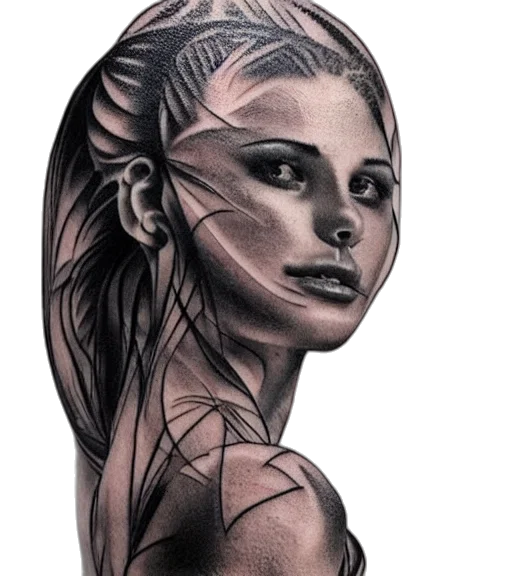 face, mask, jewelry, robot, fantasy art, cyberpunk, comic book art, photorealistic transparent PNG cut-out