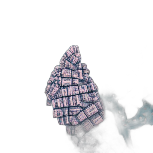 jacket, hat, mask, umbrella, 3d render, concept art, vaporwave, photorealistic transparent PNG cut-out