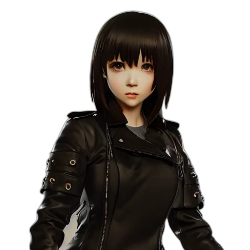jacket, face, concept art, 3d render transparent PNG cut-out