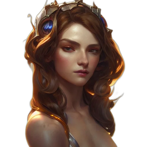 crown, jewelry, dress, face, fantasy art, concept art, photorealistic, oil painting transparent PNG cut-out