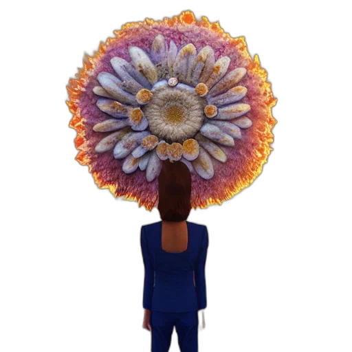 flower, umbrella, crown, staff, 3d render, concept art, photorealistic, pixel art transparent PNG cut-out