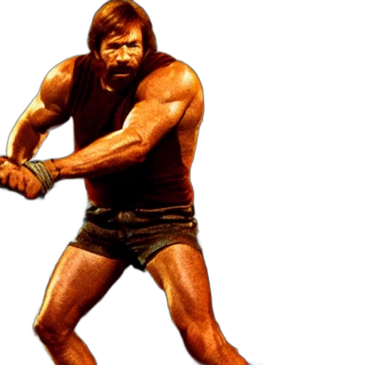 concept art, comic book art, chuck, norris transparent PNG cut-out