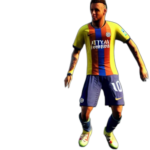 3d render, concept art, photorealistic, pixel art, screenshot, neymar, gta transparent PNG cut-out
