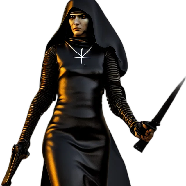 sword, staff, concept art, comic book art, 3d render, fantasy art, dark, cyberpunk transparent PNG cut-out