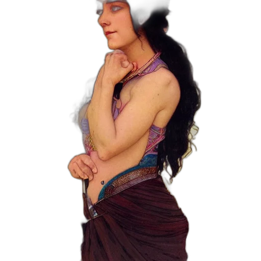 dress, staff, jewelry, hat transparent PNG cut-out
