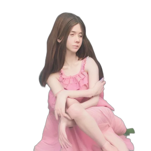 dress, hair, photorealistic, 3d render transparent PNG cut-out