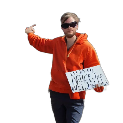 jacket, staff, creature, weapon transparent PNG cut-out