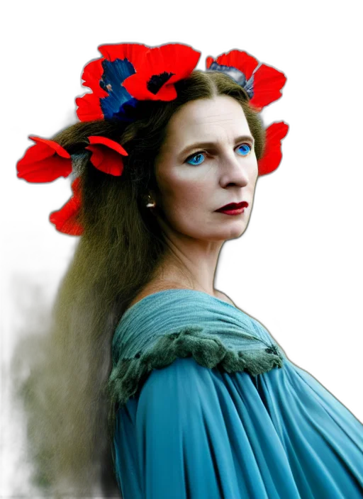 crown, dress, face, photorealistic transparent PNG cut-out