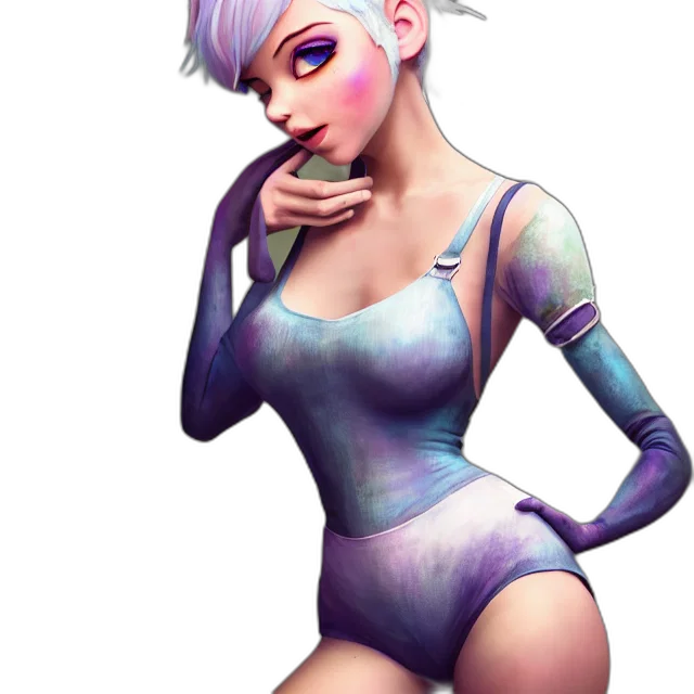 dress, robot, concept art, fantasy art, cyberpunk, 3d render, neon lights, outer space transparent PNG cut-out