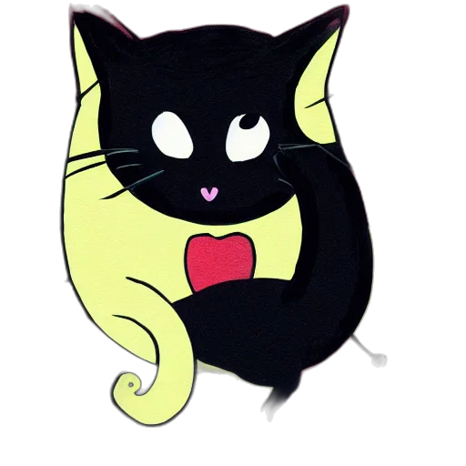 staff, animal, cartoon, concept art, anime, pixel art, black, cat transparent PNG cut-out