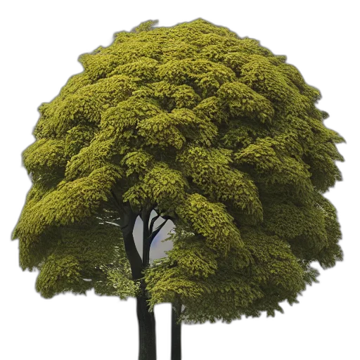 tree, crown, hat, hair, 3d render, photorealistic, concept art, forest transparent PNG cut-out