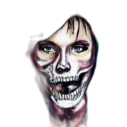 face, mask, watercolor, photorealistic, comic book art, concept art, dark, full transparent PNG cut-out