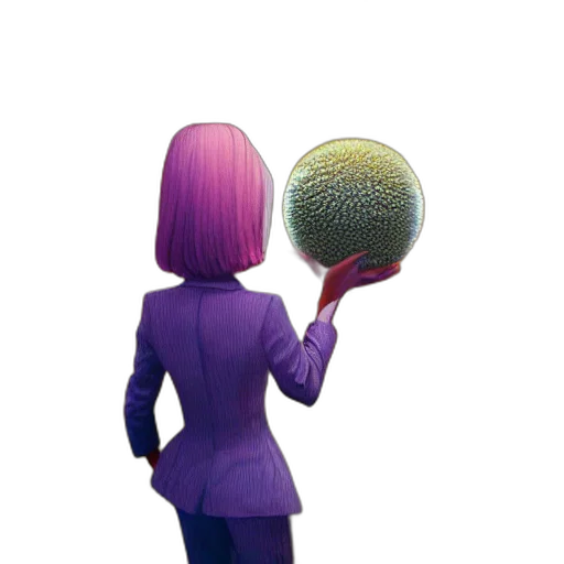 hair, staff, jacket, robot transparent PNG cut-out
