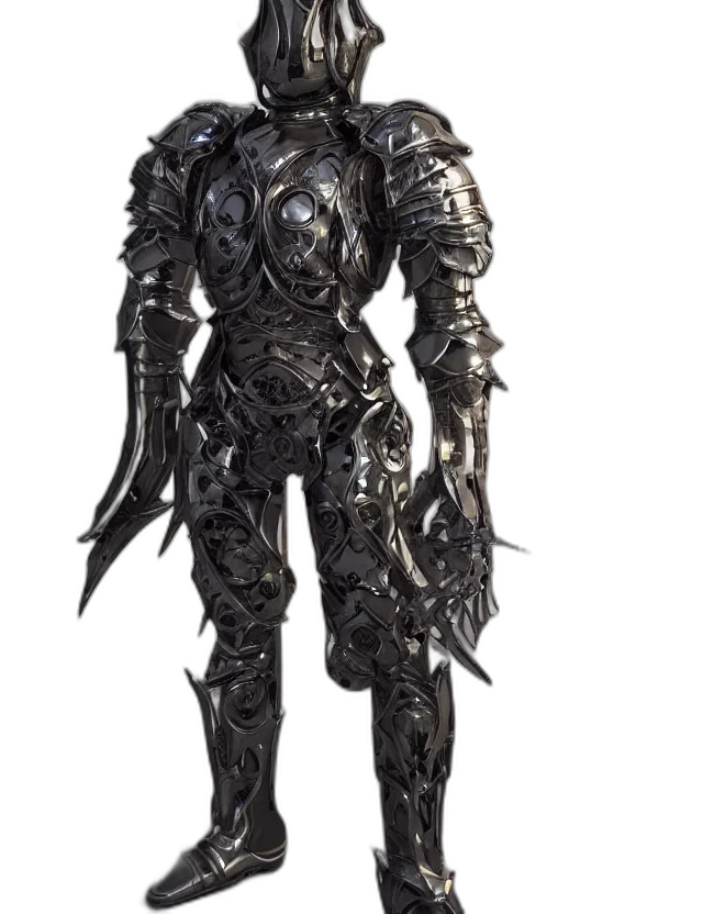 sword, robot, staff, weapon, concept art, fantasy art, 3d render, dark transparent PNG cut-out