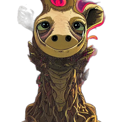 creature, mask, staff, animal transparent PNG cut-out