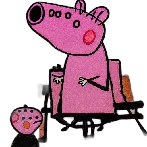 animal, dress, staff, creature, concept art, cartoon, peppa, pig transparent PNG cut-out