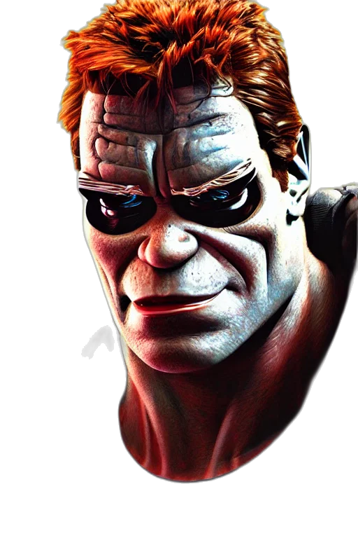 face, mask, comic book art, photorealistic, 3d render, concept art, terminator, shrek transparent PNG cut-out