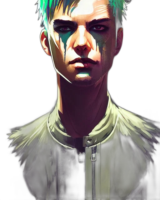 face, mask, staff, robot, cyberpunk, fantasy art, concept art, photorealistic transparent PNG cut-out