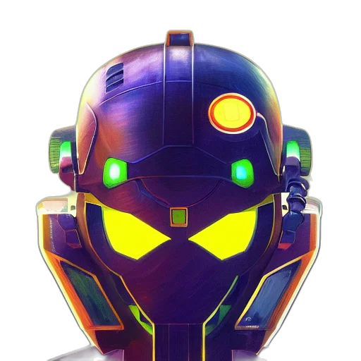 robot, mask, face, pixel art transparent PNG cut-out