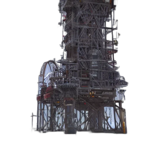 building, robot, staff, concept art transparent PNG cut-out