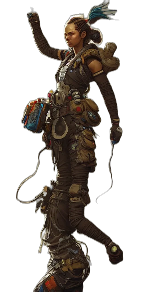 robot, staff, weapon, jacket transparent PNG cut-out