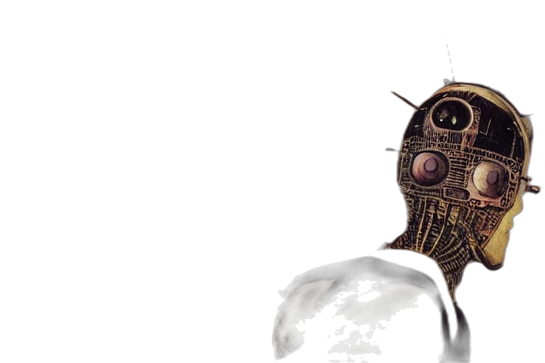 robot, mask, face, weapon transparent PNG cut-out