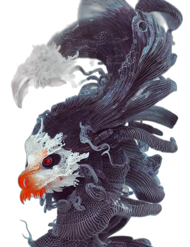 dragon, creature, mask, animal, 3d render, concept art, photorealistic, fantasy art transparent PNG cut-out