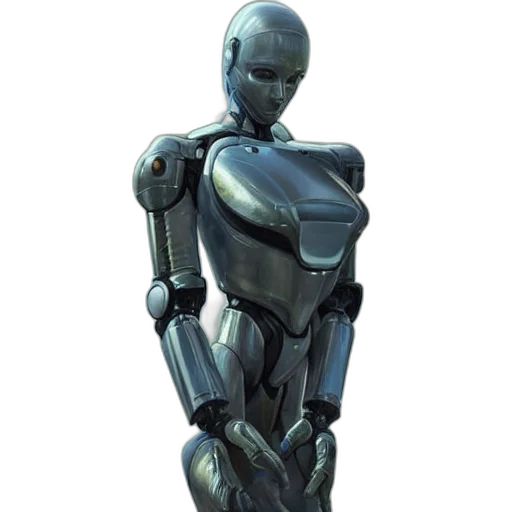 robot, 3d render, concept art, cyberpunk transparent PNG cut-out
