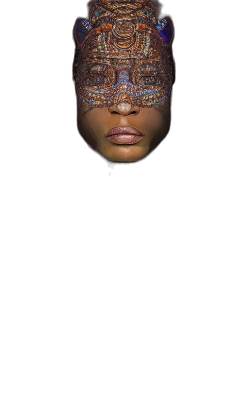 mask, face, crown, hat, 3d render, concept art, pixel art, photorealistic transparent PNG cut-out