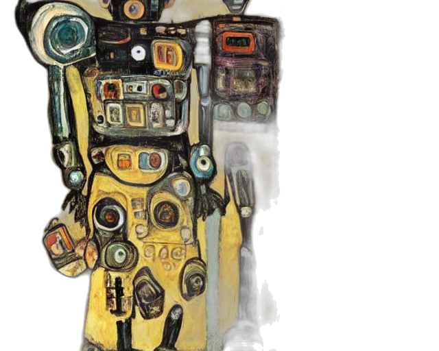 robot, jacket, staff, concept art transparent PNG cut-out