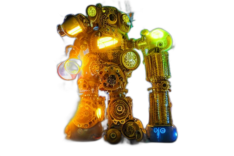 robot, weapon, staff, jewelry transparent PNG cut-out