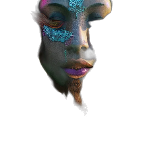 face, mask, crown, creature transparent PNG cut-out