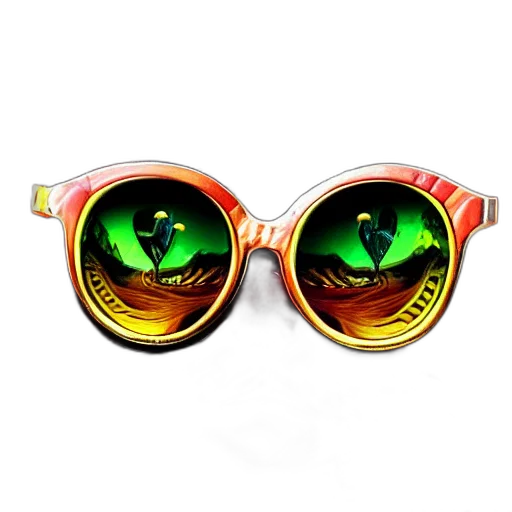 3d render, neon, portrait, cat, movie, fear, loathing, las transparent PNG cut-out