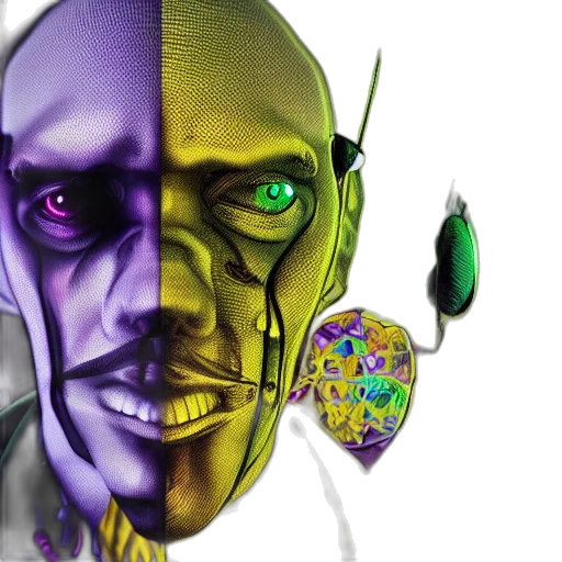 robot, mask, face, jewelry, cyberpunk, concept art, 3d render, comic book art transparent PNG cut-out